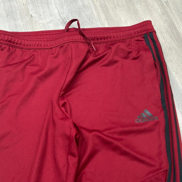 Adidas Vintage Red 3-Stripes Sporty Athletic Joggers Retro Track Pants Size XL - Picture 3 of 8